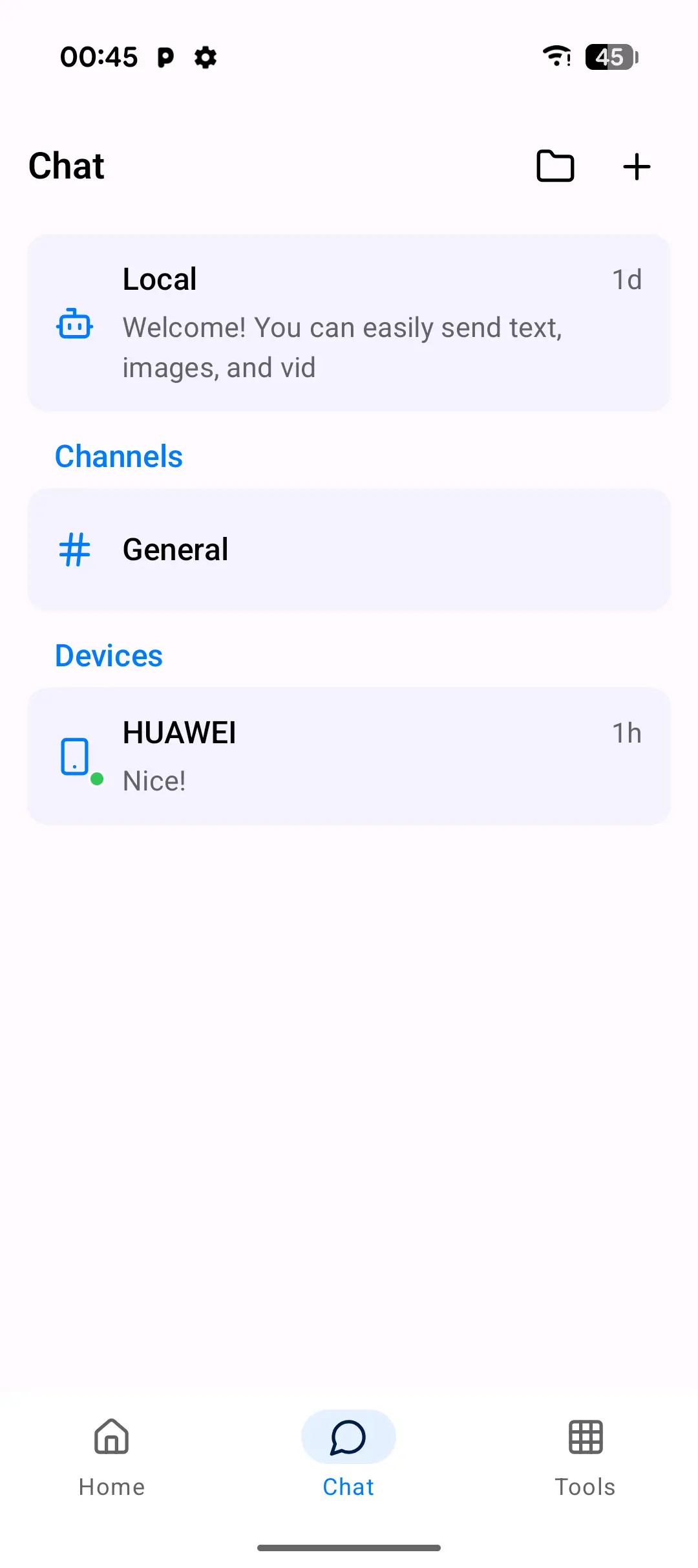Screenshot: Chat