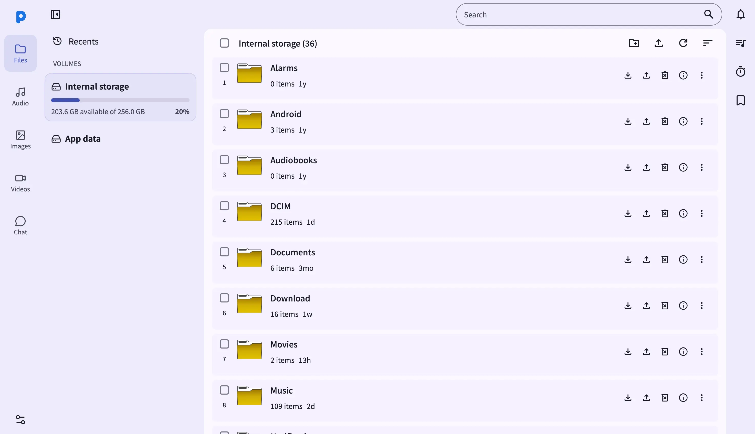 Screenshot: Files