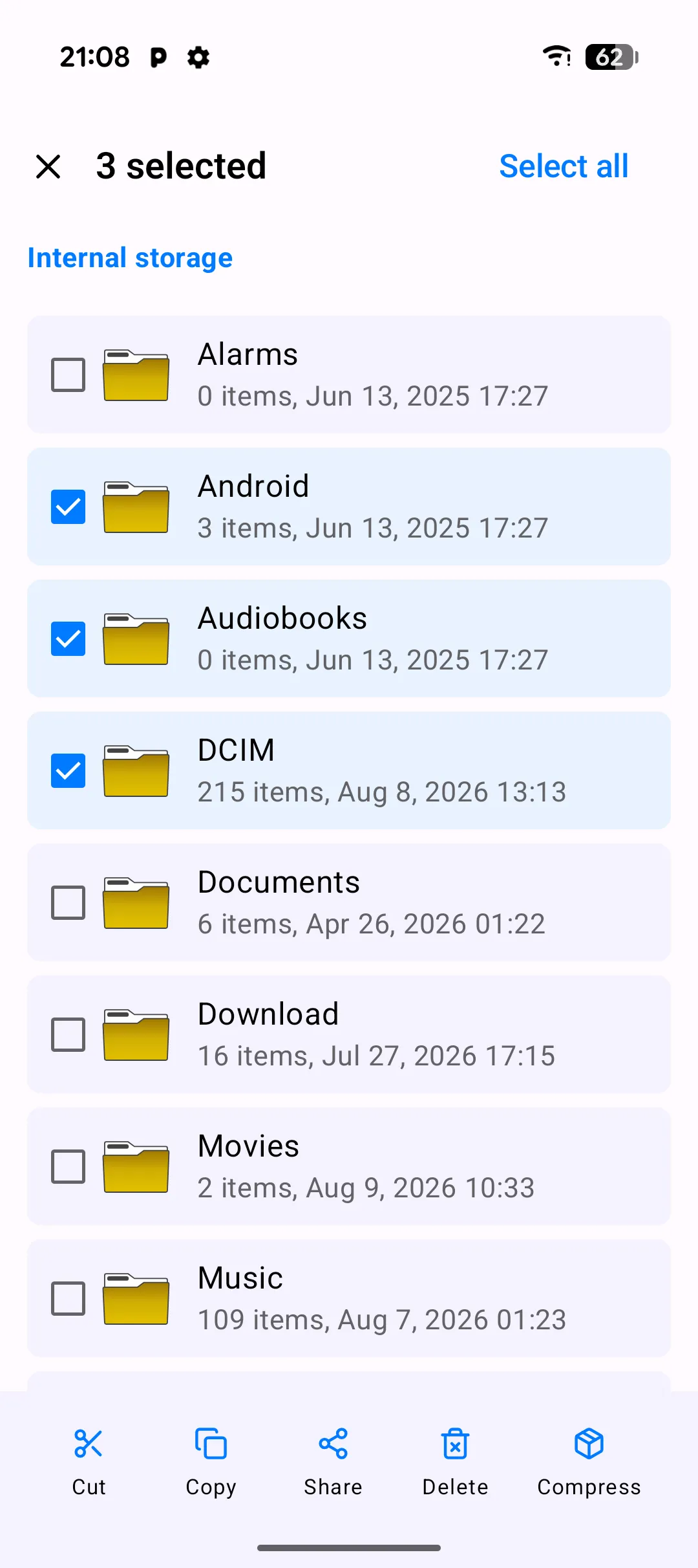 Screenshot: Multi-select