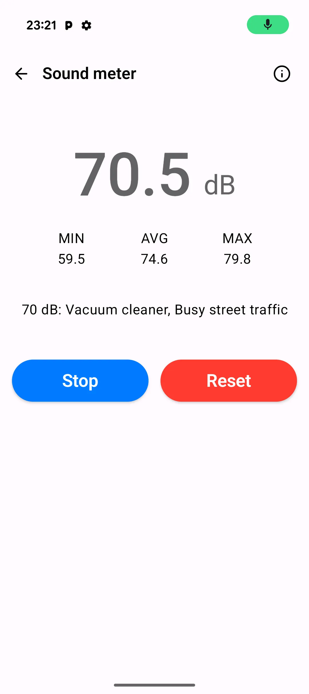 Screenshot: Sound Meter