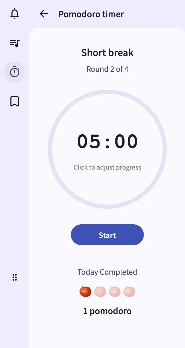 Screenshot: Pomodoro Timer
